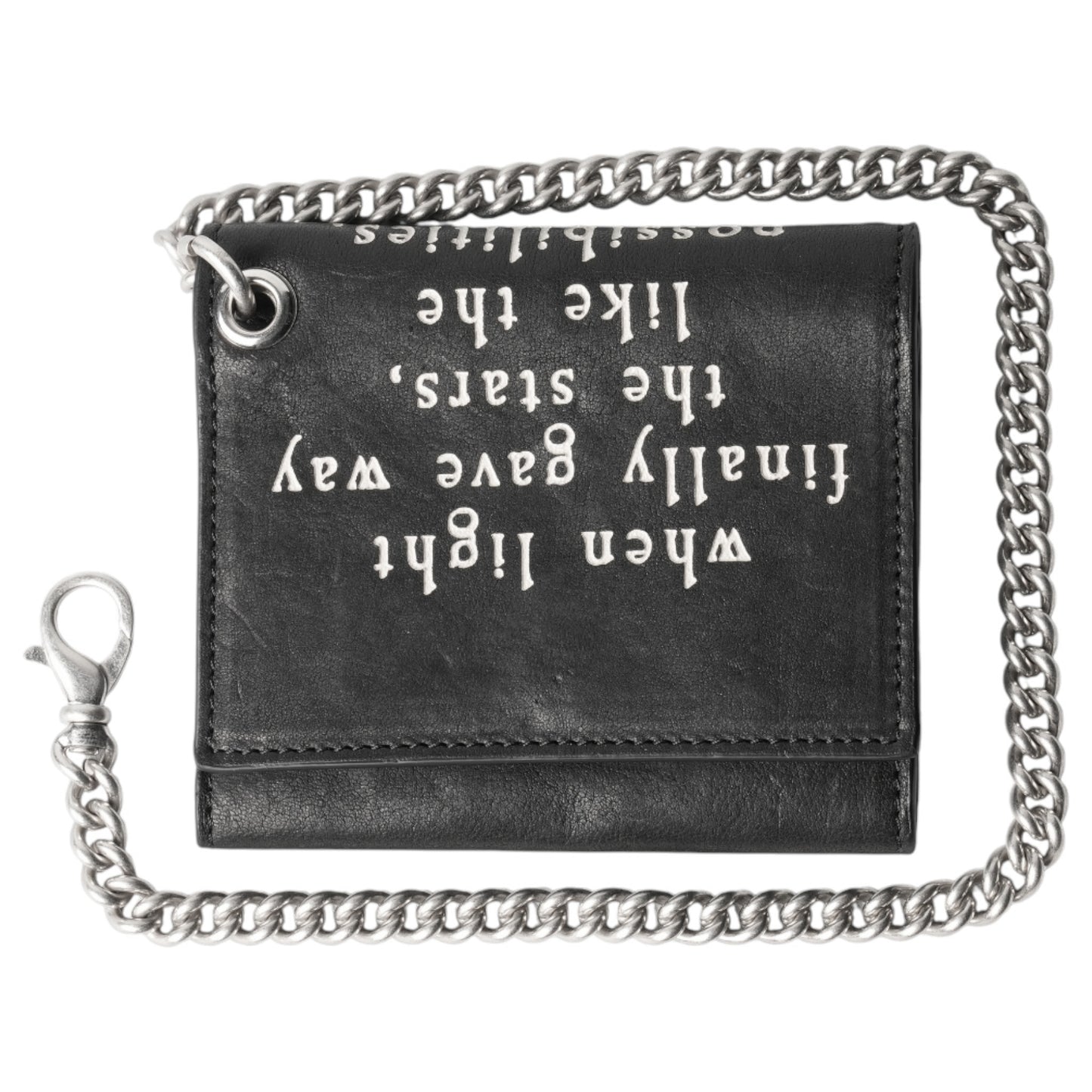 BOJAN SMALL WALLET WITH CHAIN WITH "WHEN LIGHT" PRINT / 099:BLACK