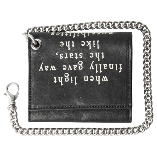 BOJAN SMALL WALLET WITH CHAIN WITH "WHEN LIGHT" PRINT / 099:BLACK