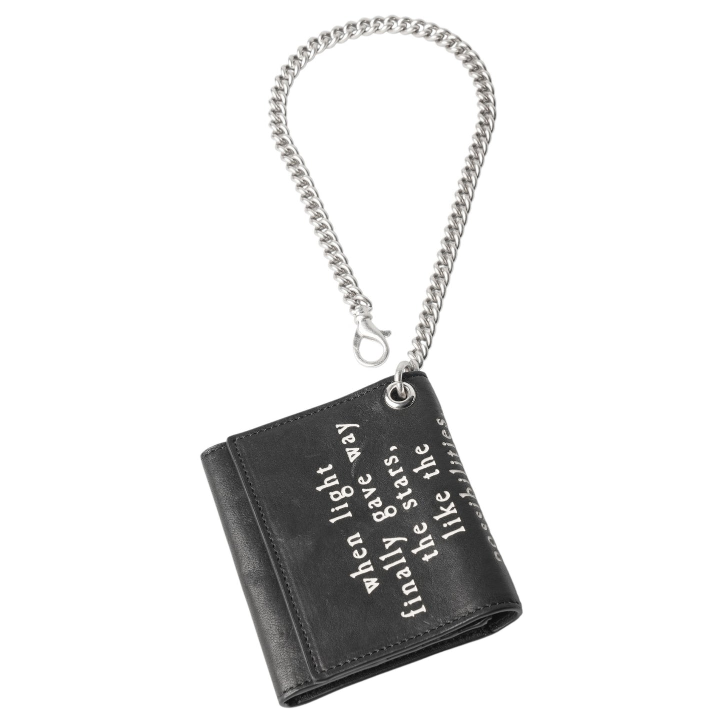 BOJAN SMALL WALLET WITH CHAIN WITH "WHEN LIGHT" PRINT / 099:BLACK