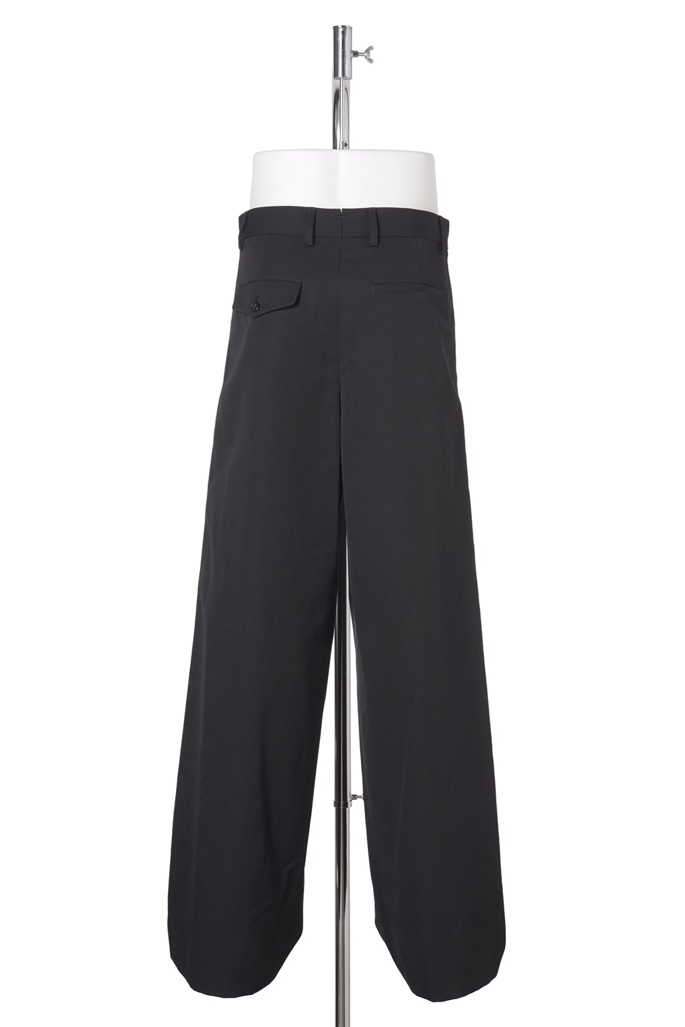 FRANCK FLARED LEG LOOSE TROUSERS WITH DOUBLE SIDE BANDS / 099:BLACK
