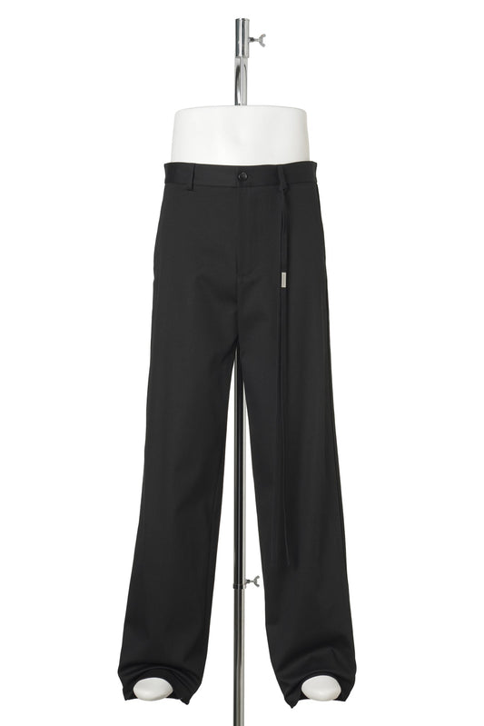 GAUTAR STRAIGHT LEG LOOSE TROUSERS WITH PIPING DETAIL / 099:BLACK