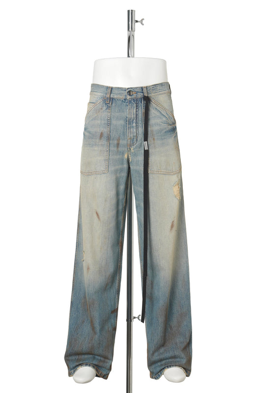 KEDAR STRAIGHT LEG LOOSE WORKWEAR TROUSERS / 053:VINTAGE BLUE