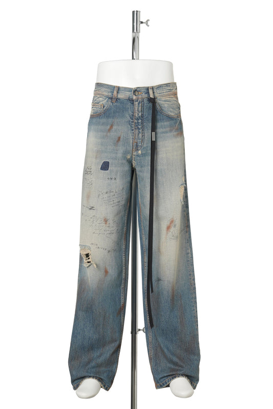 EVAN 5-POCKETS STRAIGHT LEG LOOSE TROUSERS / 053:VINTAGE BLUE
