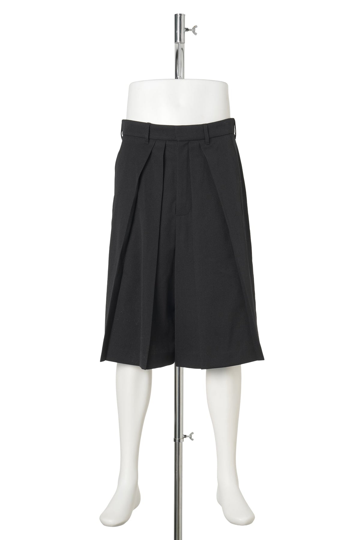 CHARLEY WIDE LEG SHORTS WITH FRONT PLEATS / 099:BLACK