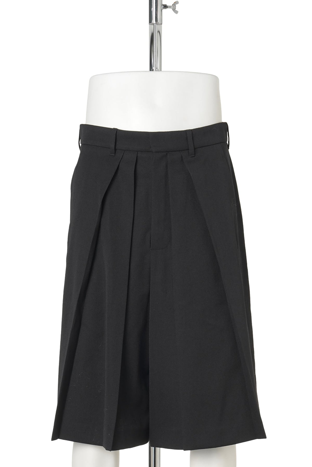 CHARLEY WIDE LEG SHORTS WITH FRONT PLEATS / 099:BLACK