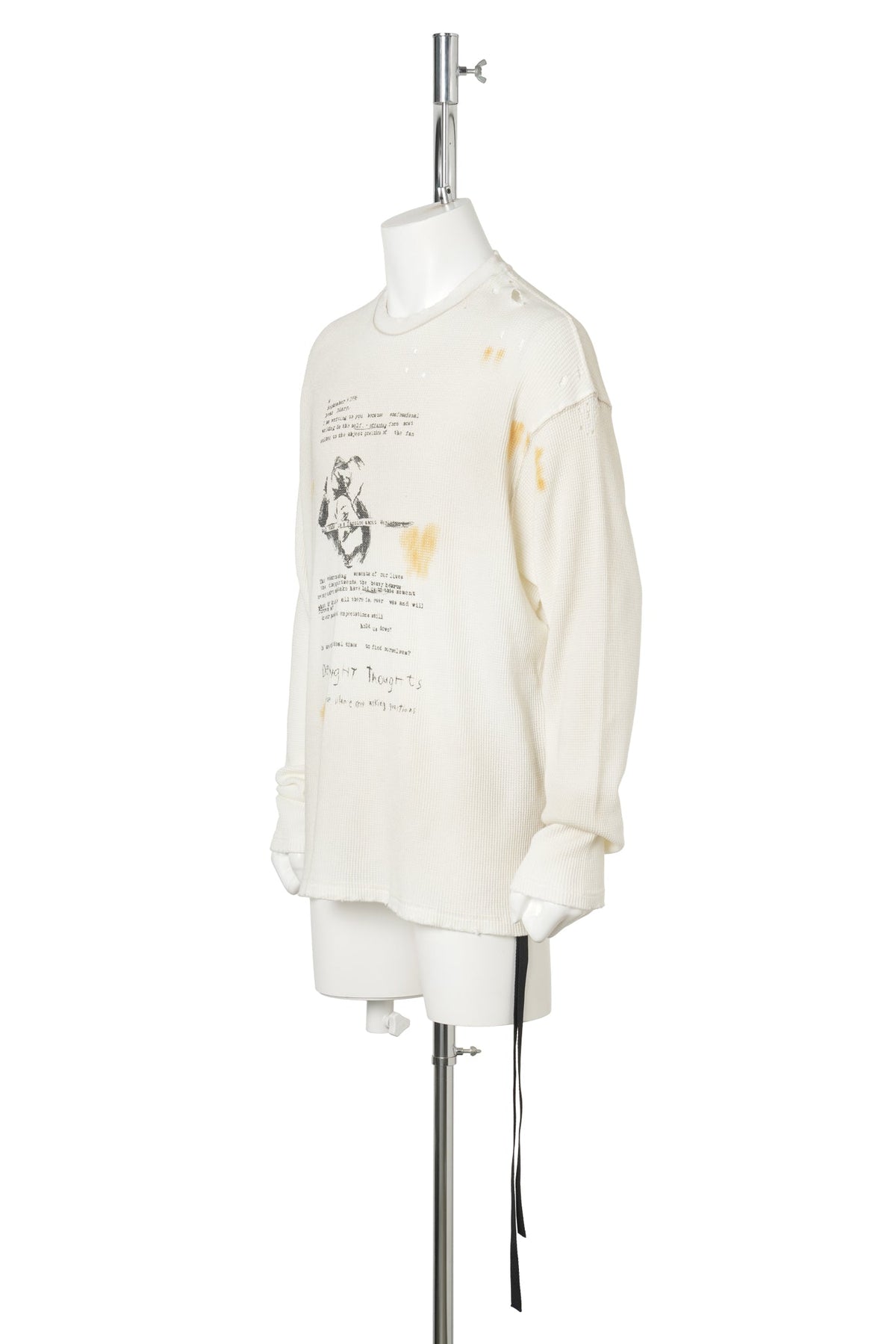 EMIL RELAX FIT LONG SLEEVE BOXY T-SHIRT WITH "DEAR DIARY" PRINT / 004:CHALK