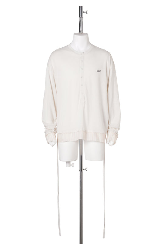 LAS RELAX FIT BOXY SERAFINO W/ CONTRAST EDGE AND MONOGRAM EMBROIDERY / 003:IVORY