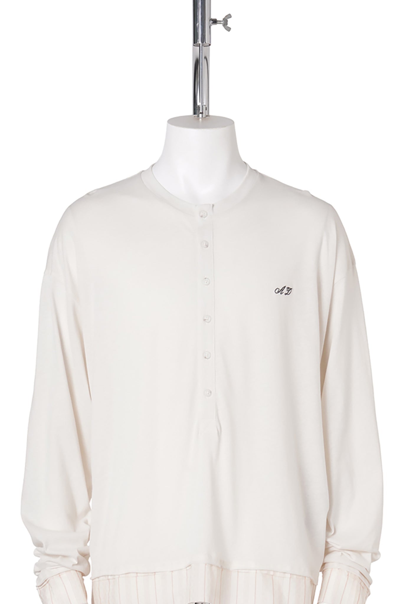 LAS RELAX FIT BOXY SERAFINO W/ CONTRAST EDGE AND MONOGRAM EMBROIDERY / 003:IVORY
