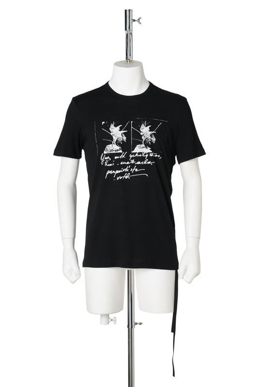 BAPTIST STANDARD FIT T-SHIRT WITH "BIRDS POSTCARD" PRINT / 099:BLACK