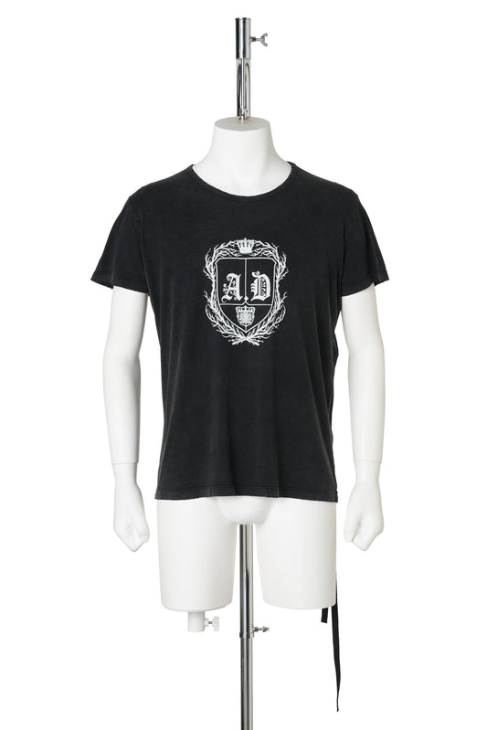 IDAR CROPPED STANDARD FIT T-SHIRT WITH "AD EMBLEM" PRINT / 098:FADED BLACK