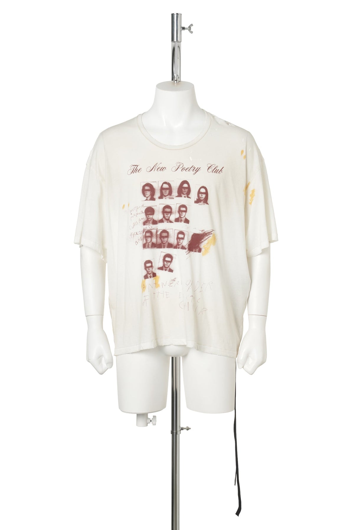 LU RELAX FIT BOXY T-SHIRT WITH "NEW POETRY CLUB" PRINT / 004:CHALK