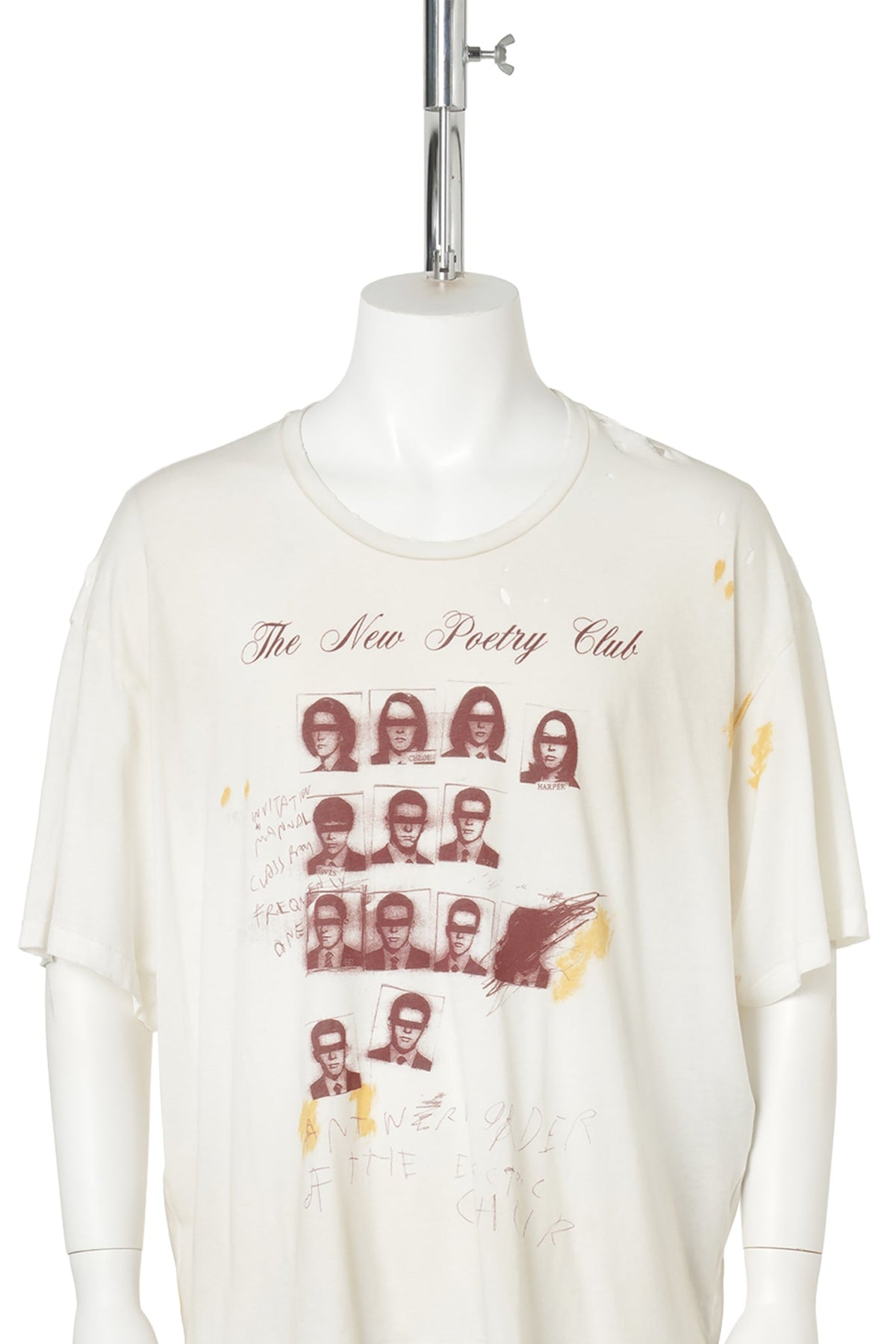 LU RELAX FIT BOXY T-SHIRT WITH "NEW POETRY CLUB" PRINT / 004:CHALK