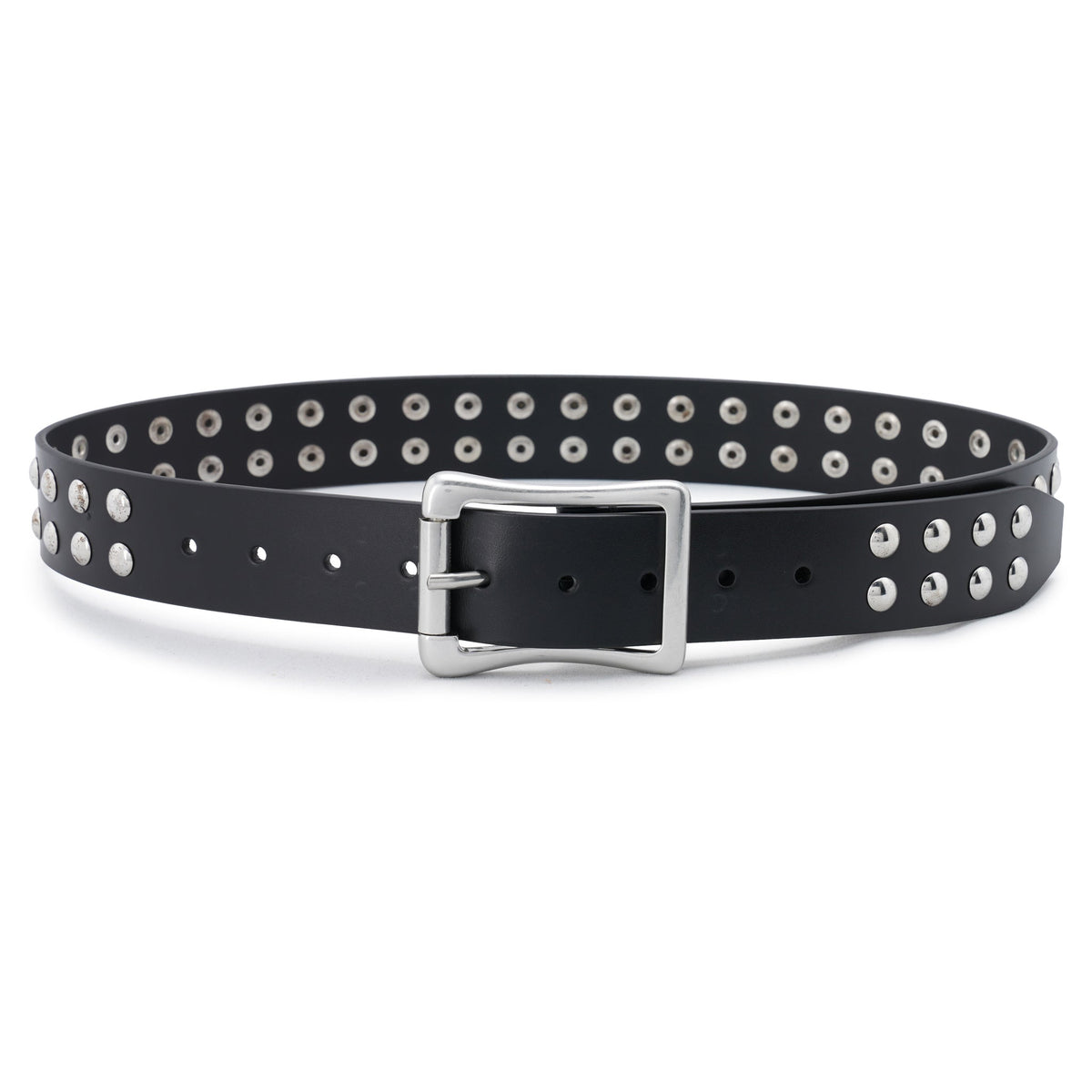 YOKA 4 CM BELT WITH FLARED BUCKLE AND STUDS / 099:BLACK