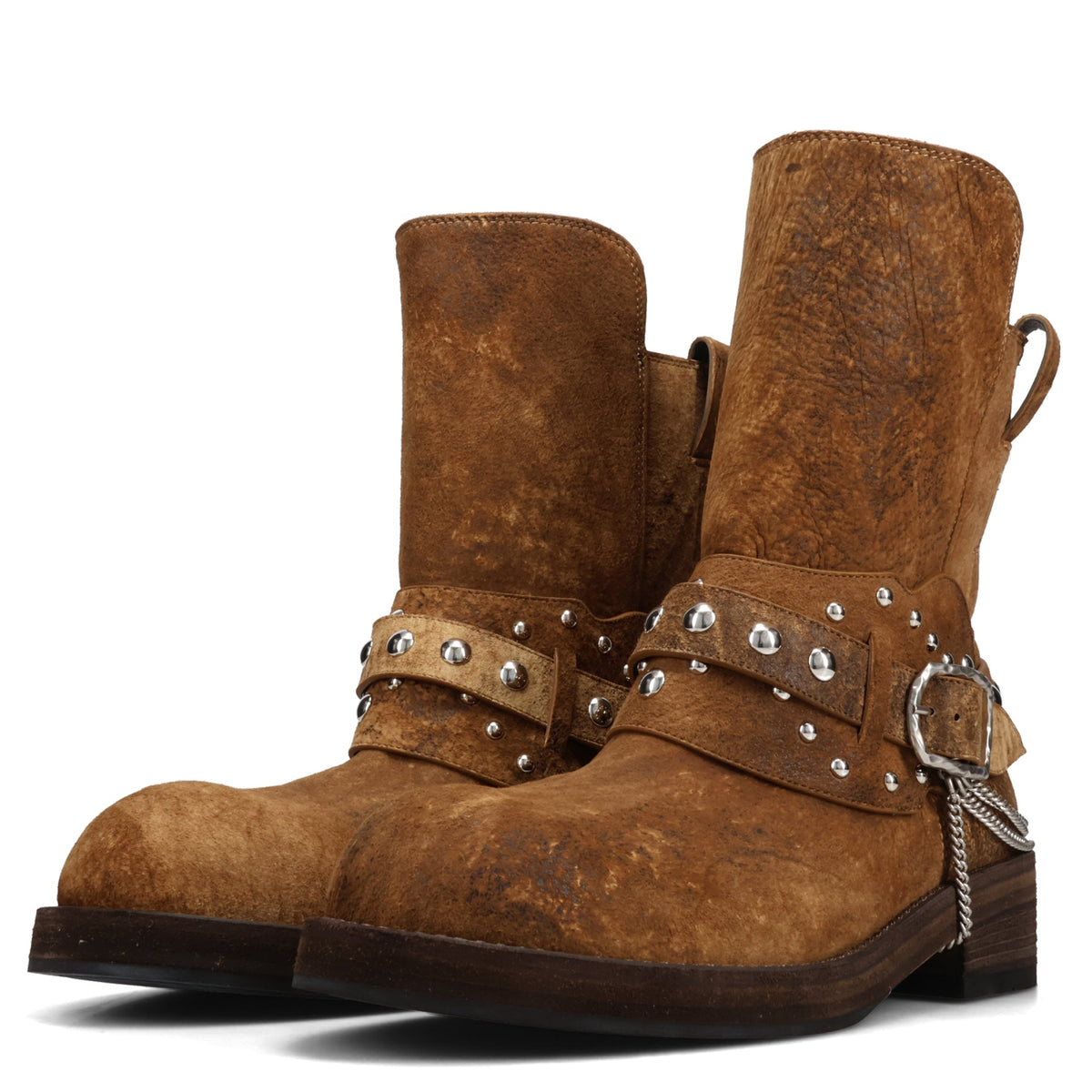 BOA SHORT RIDING BOOTS WITH SPURS / D0063:BROWN/CAMEL