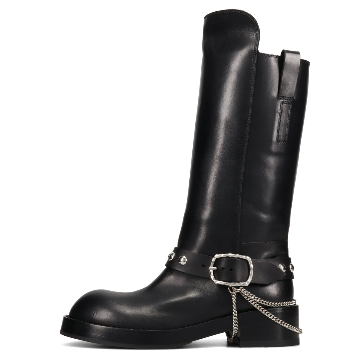 EDEED RIDING BOOTS WITH BELT AND CHAINS / 099:BLACK