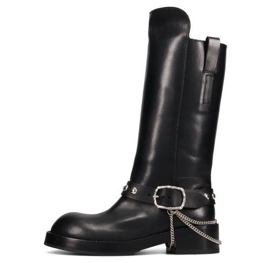 EDEED RIDING BOOTS WITH BELT AND CHAINS / 099:BLACK