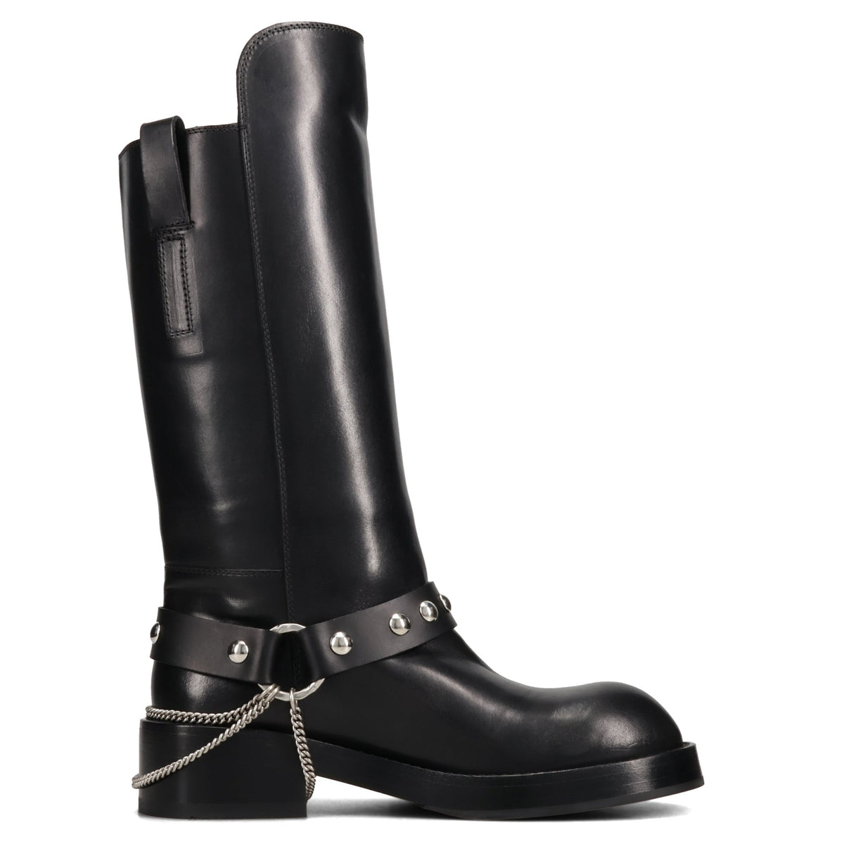 EDEED RIDING BOOTS WITH BELT AND CHAINS / 099:BLACK