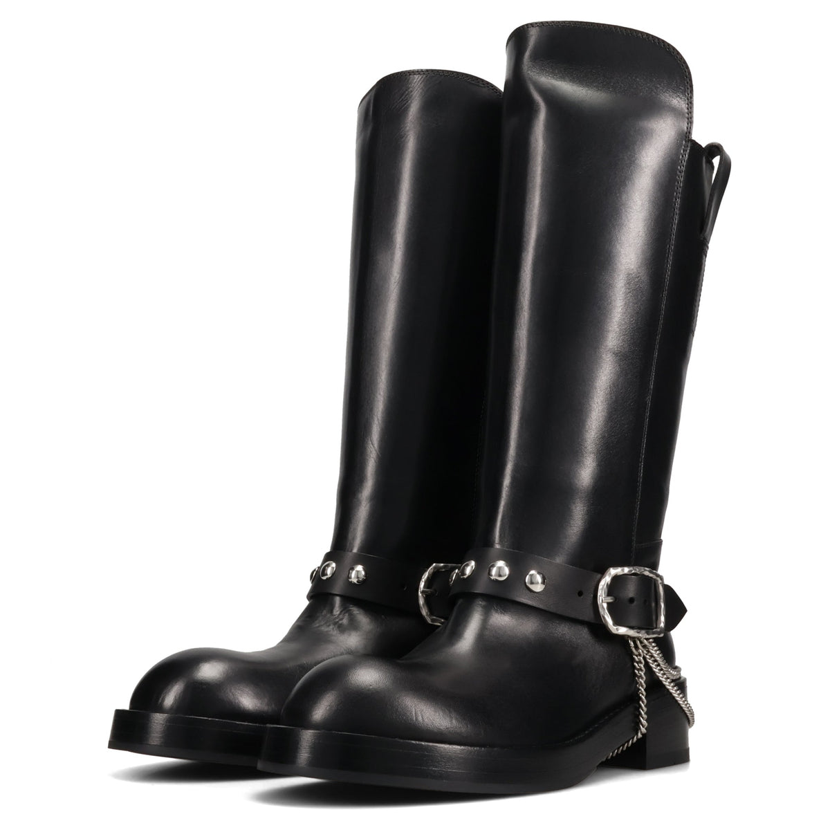 EDEED RIDING BOOTS WITH BELT AND CHAINS / 099:BLACK