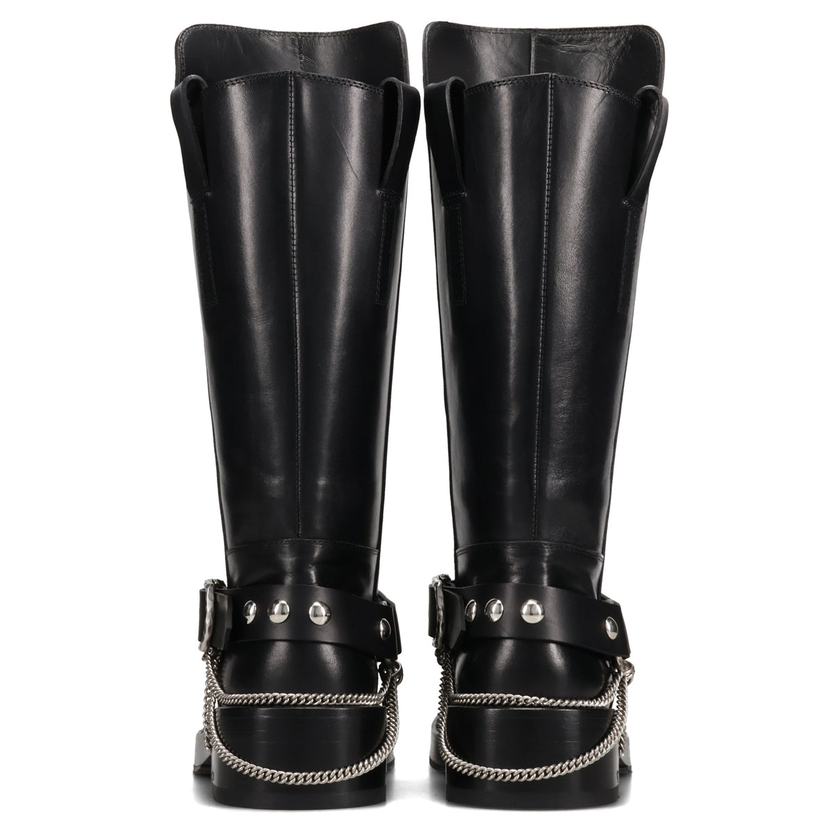 EDEED RIDING BOOTS WITH BELT AND CHAINS / 099:BLACK