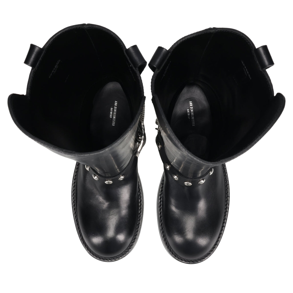 EDEED RIDING BOOTS WITH BELT AND CHAINS / 099:BLACK