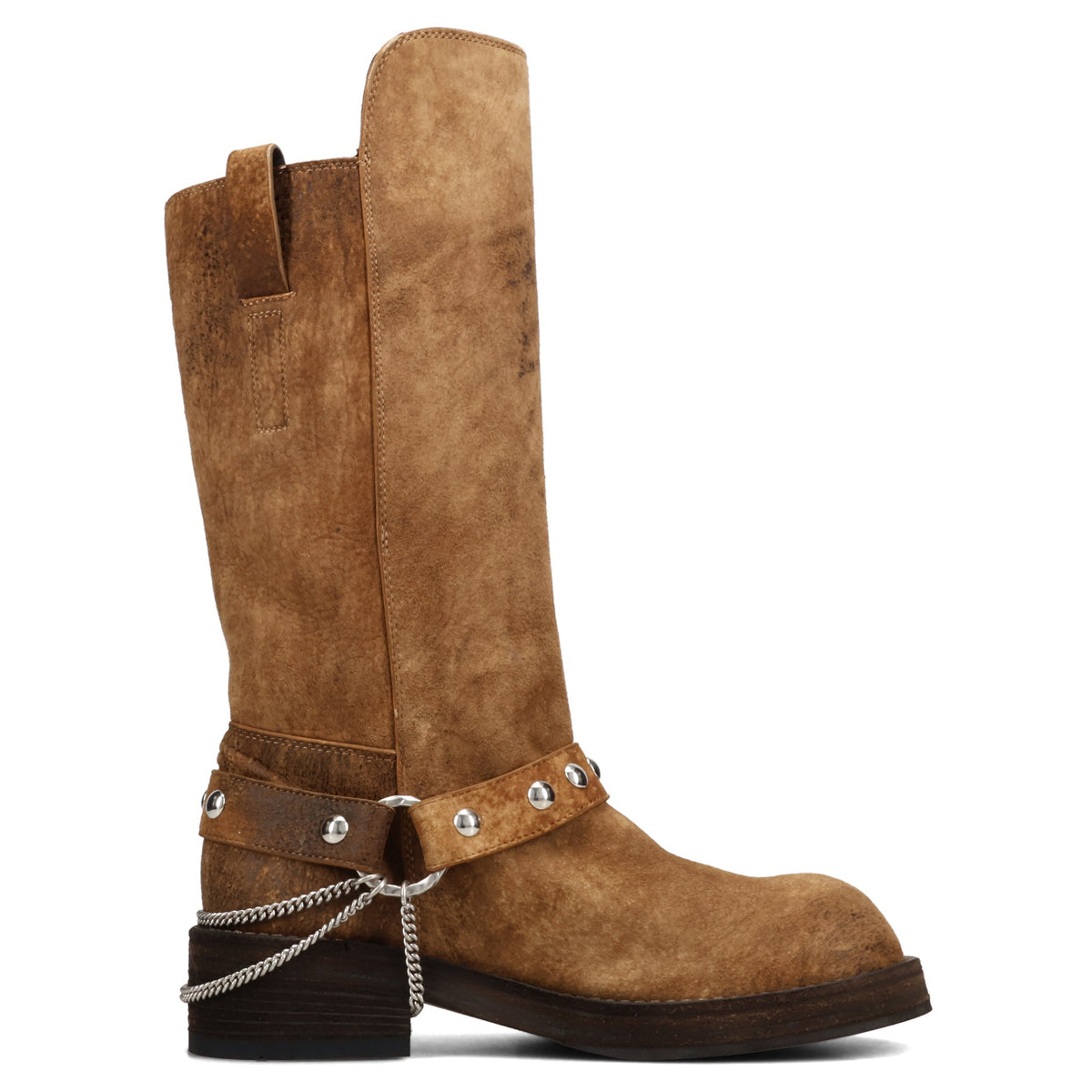 EDEED RIDING BOOTS WITH BELT AND CHAINS / D0063:BROWN/CAMEL