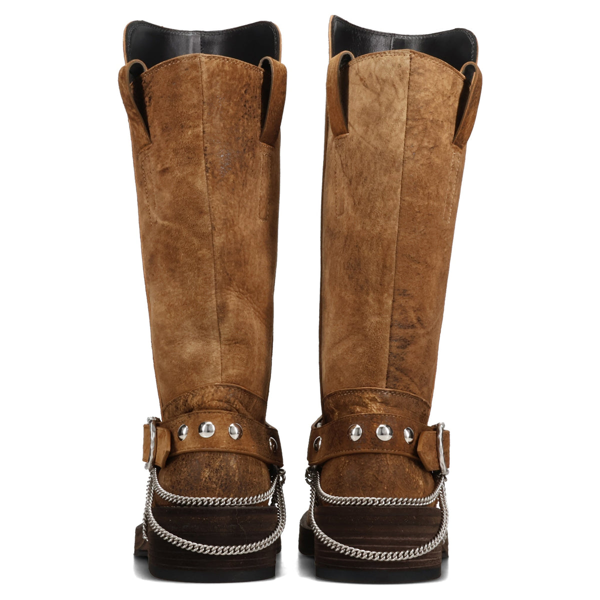 EDEED RIDING BOOTS WITH BELT AND CHAINS / D0063:BROWN/CAMEL