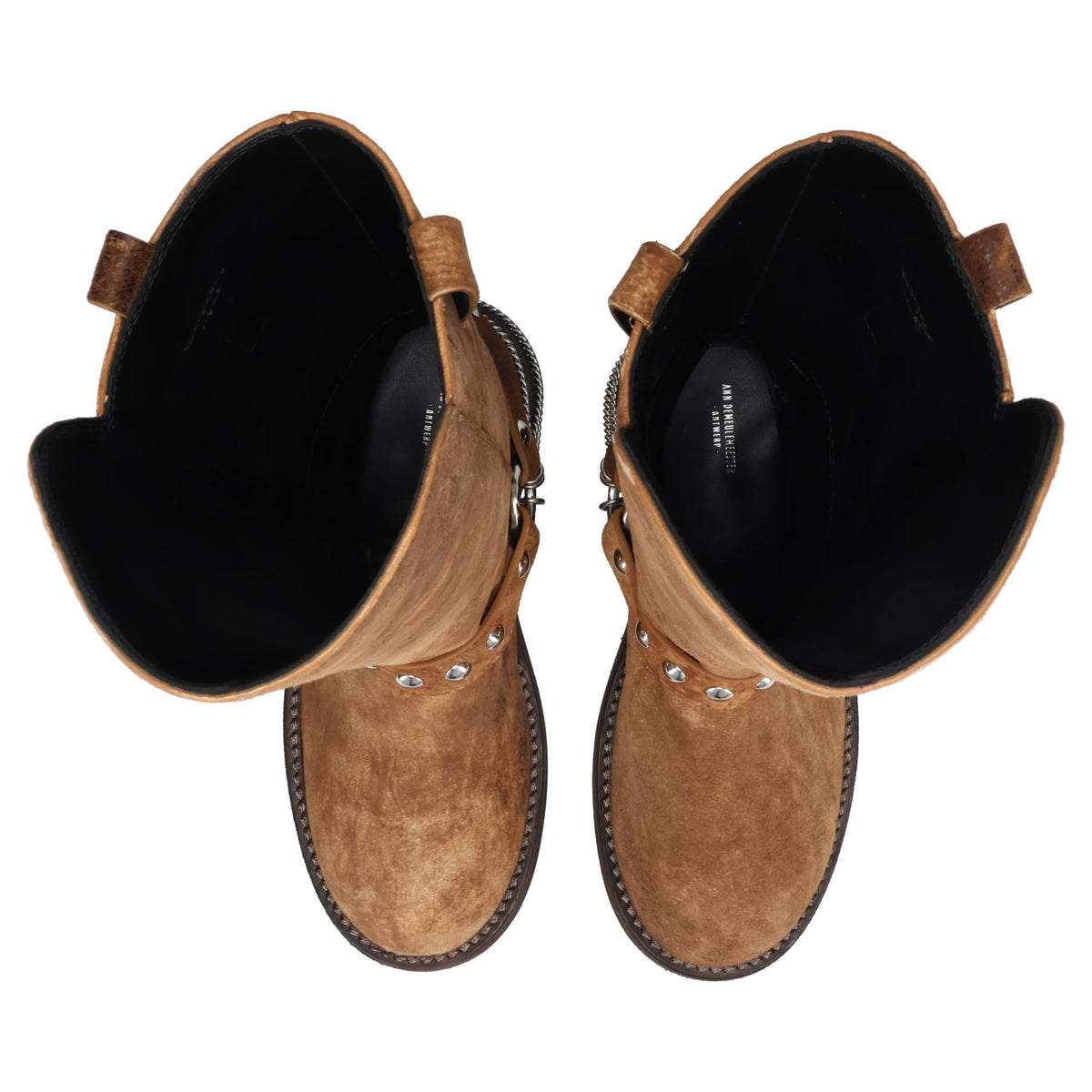 EDEED RIDING BOOTS WITH BELT AND CHAINS / D0063:BROWN/CAMEL
