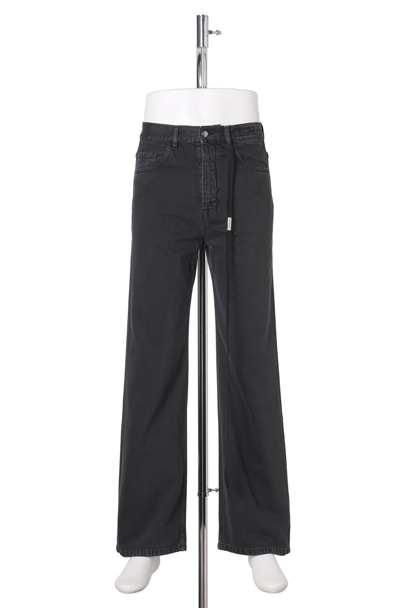 ALARIK 5-POCKETS FLARED CROPPED TROUSERS WITH CONTRAST SIDE BAND / 098:FADED BLACK