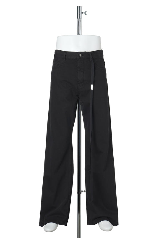 MODEST 5-POCKETS RELAXED FLARED TROUSERS / 099:BLACK