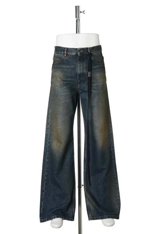 MODEST 5-POCKETS RELAXED FLARED TROUSERS / 056:DEEP BLUE