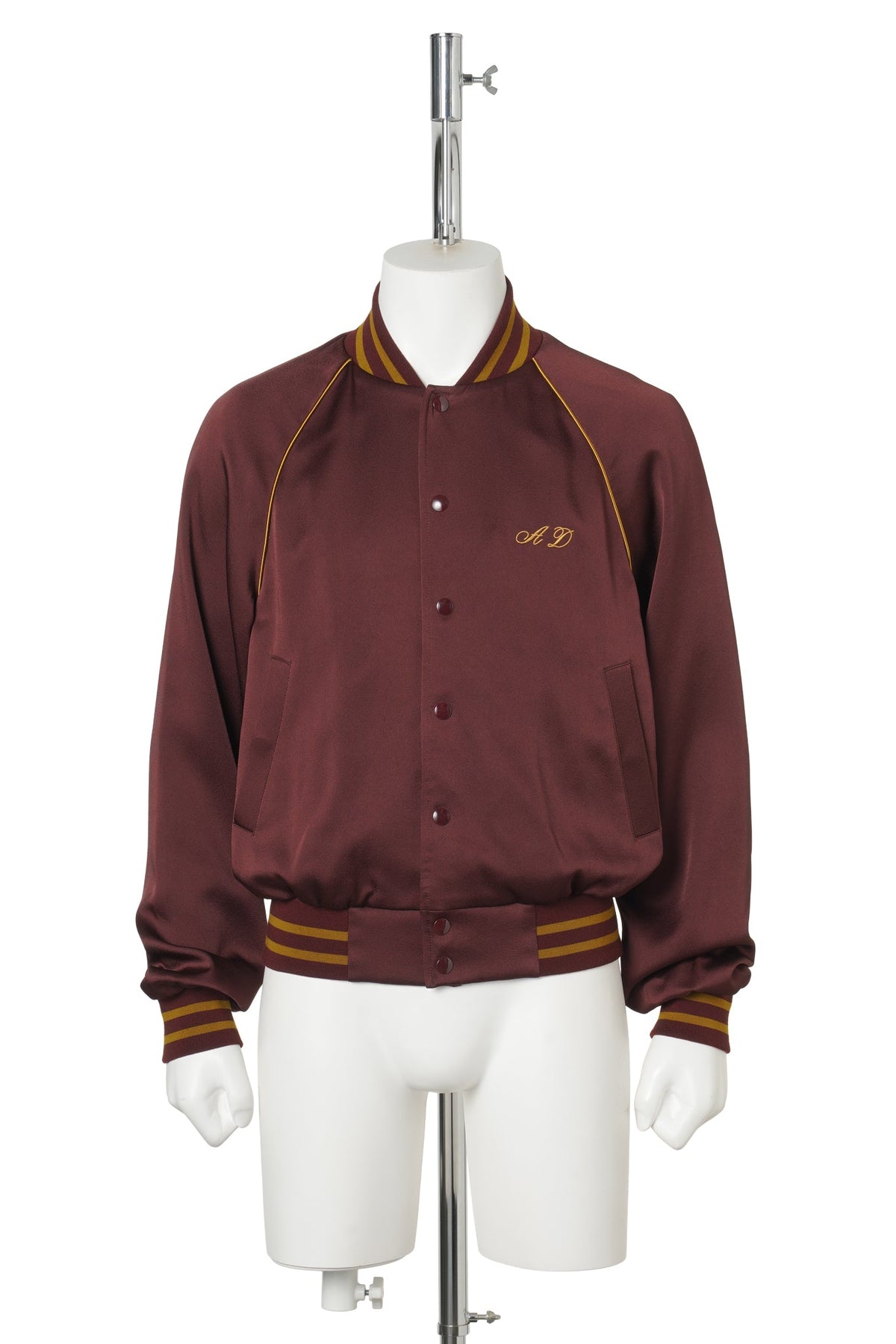 SLIM FIT RAGLAN BOMBER WITH "LOVERS FOREVER" EMBROIDERY / 389:MAHOGANY