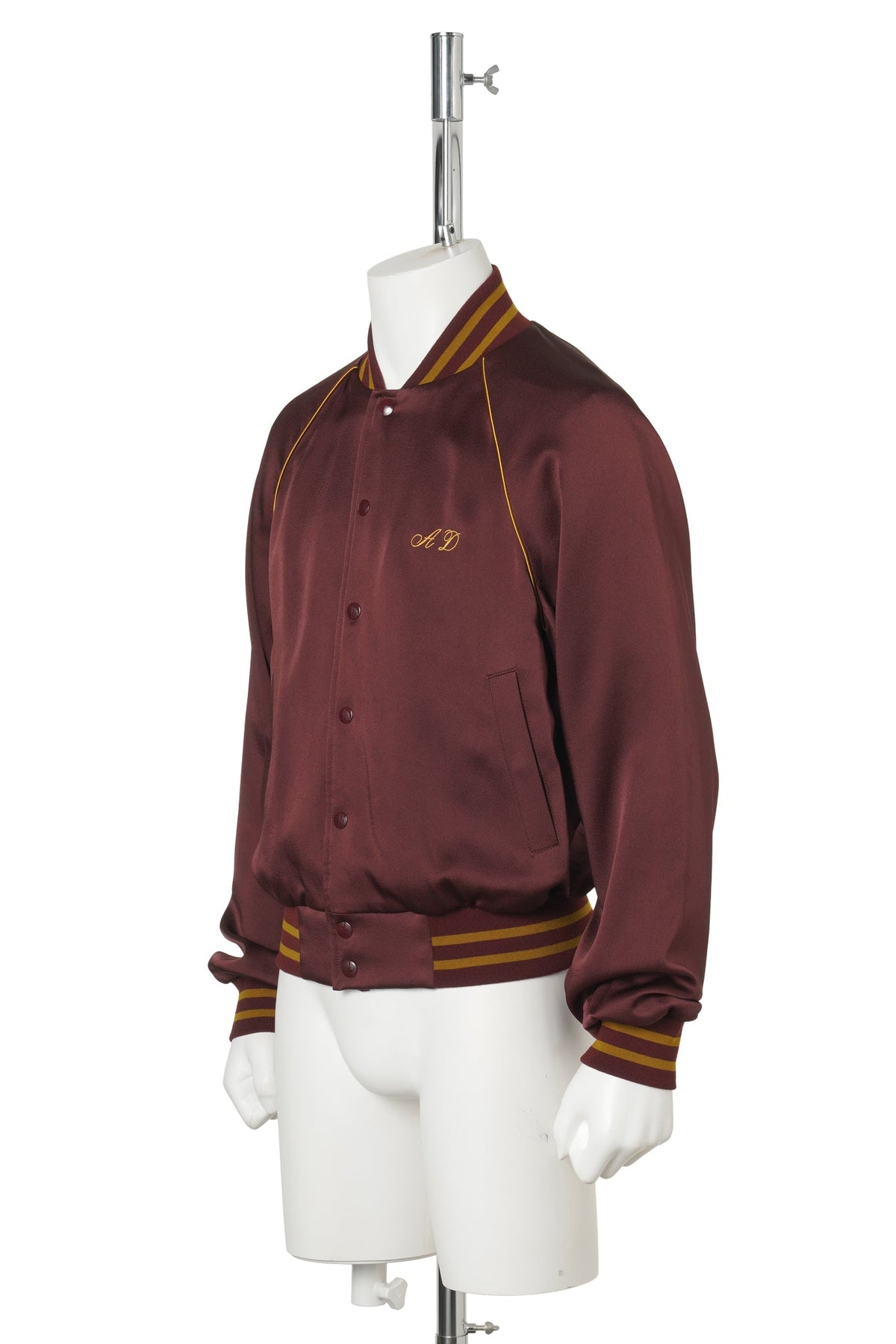 SLIM FIT RAGLAN BOMBER WITH "LOVERS FOREVER" EMBROIDERY / 389:MAHOGANY