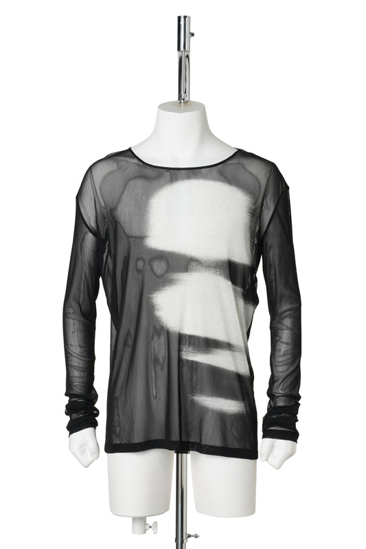GREG SLIM FIT LONG SLEEVES T-SHIRT / D0097:BLACK/GREY