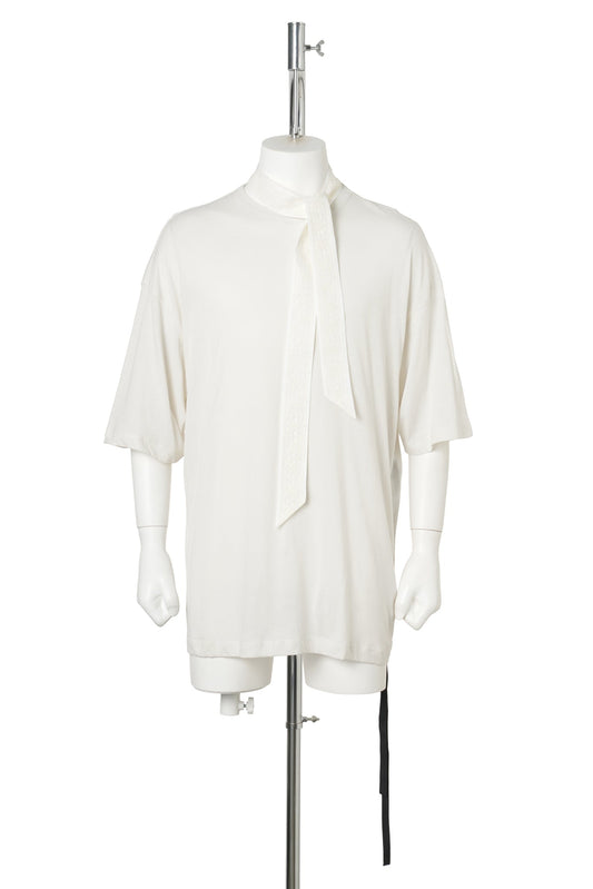 HIGH COMFORT T-SHIRT WITH DETACHABLE COLLAR WITH "WE WERE..." / 003:IVORY