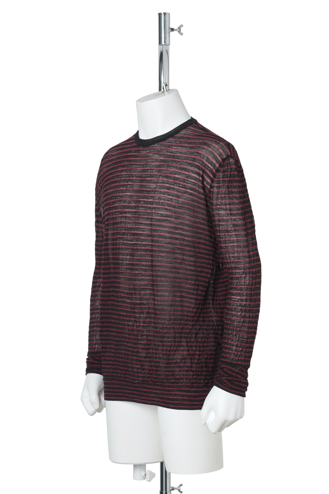 RACIN CREW NECK LIGHT SWEATER / D0039:CHERRY/BLACK