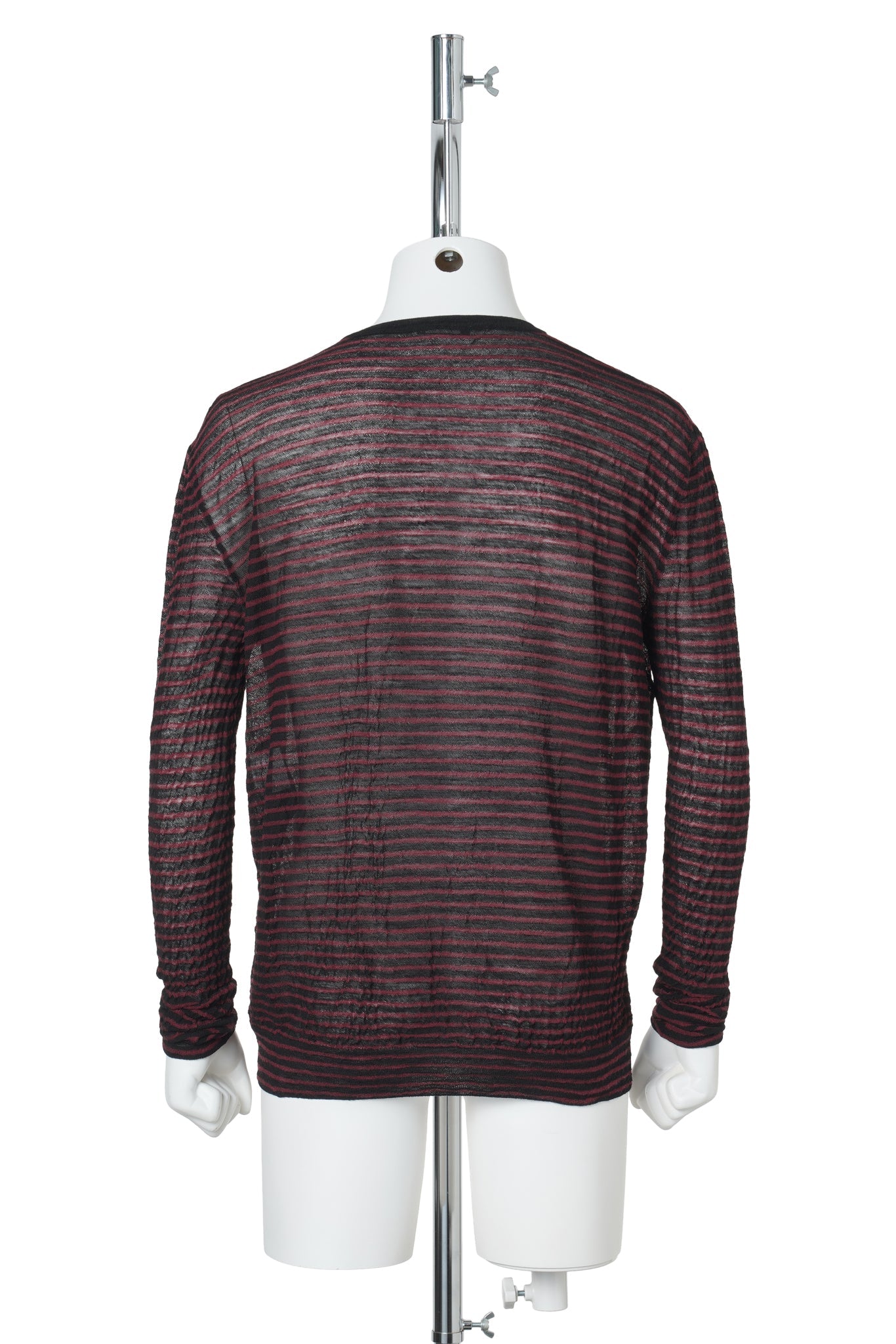 RACIN CREW NECK LIGHT SWEATER / D0039:CHERRY/BLACK