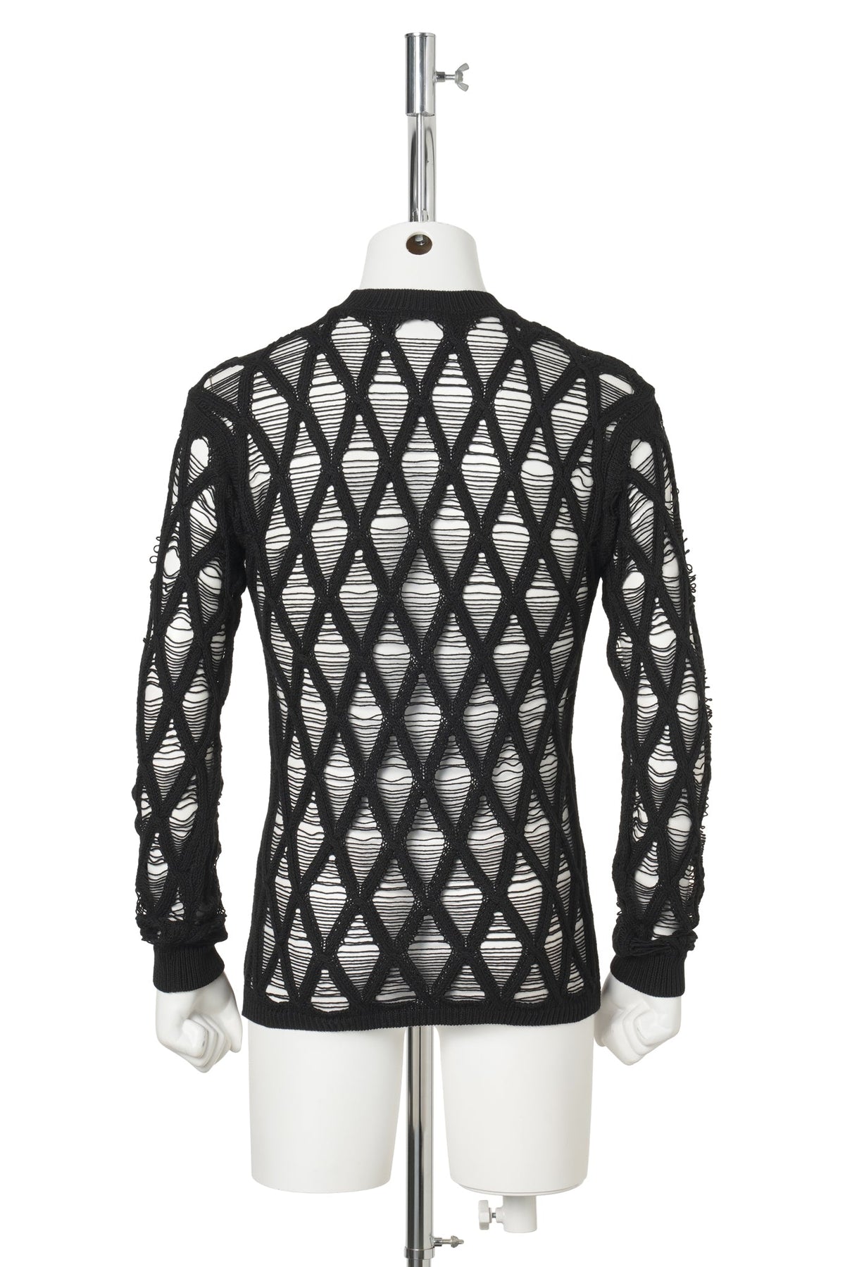CARLOS DIAMOND STITCH CREW NECK SWEATER / 099:BLACK