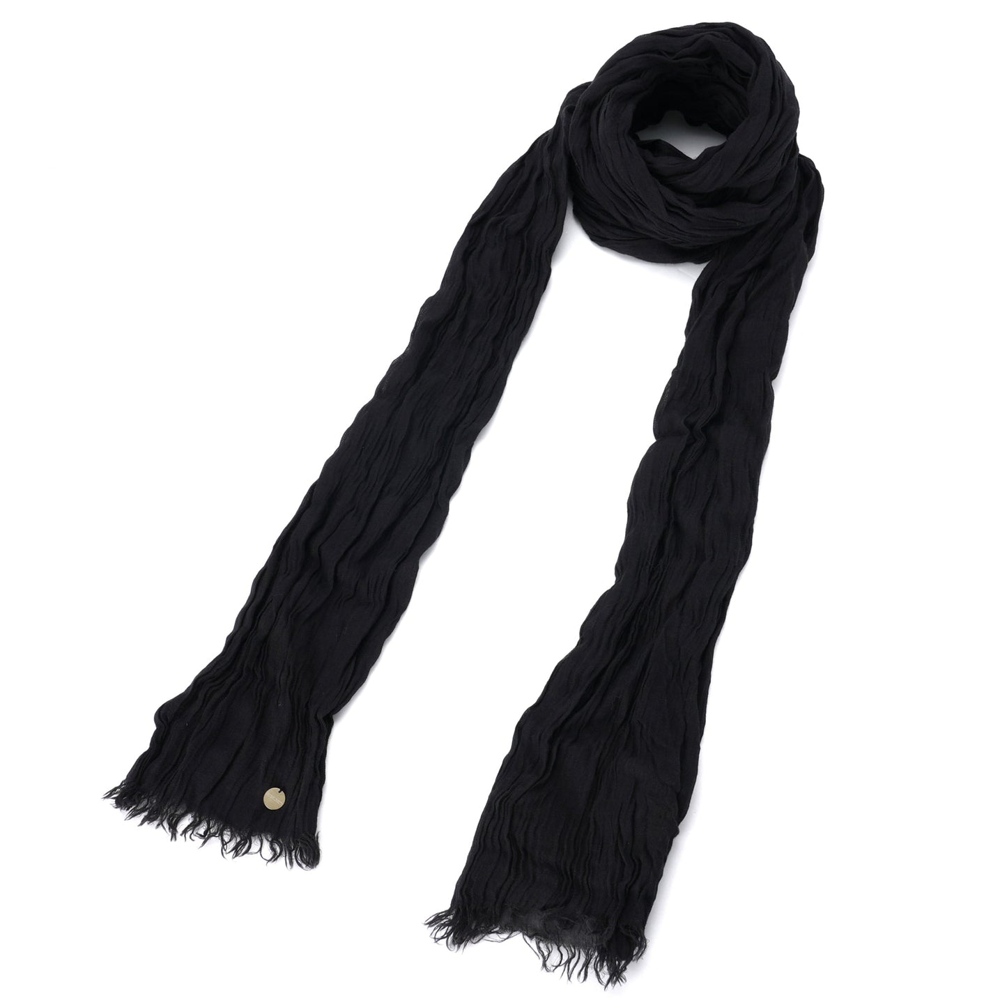 JARA LONG WRINKLED SCARF (19X320 CM) / 099:BLACK