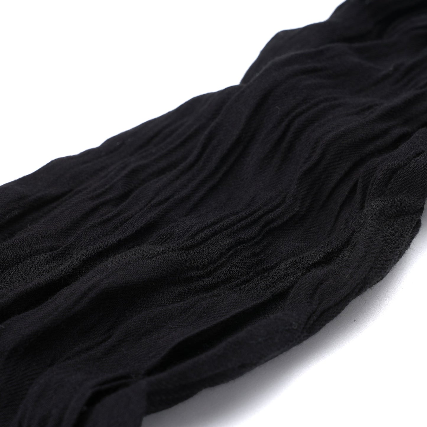JARA LONG WRINKLED SCARF (19X320 CM) / 099:BLACK