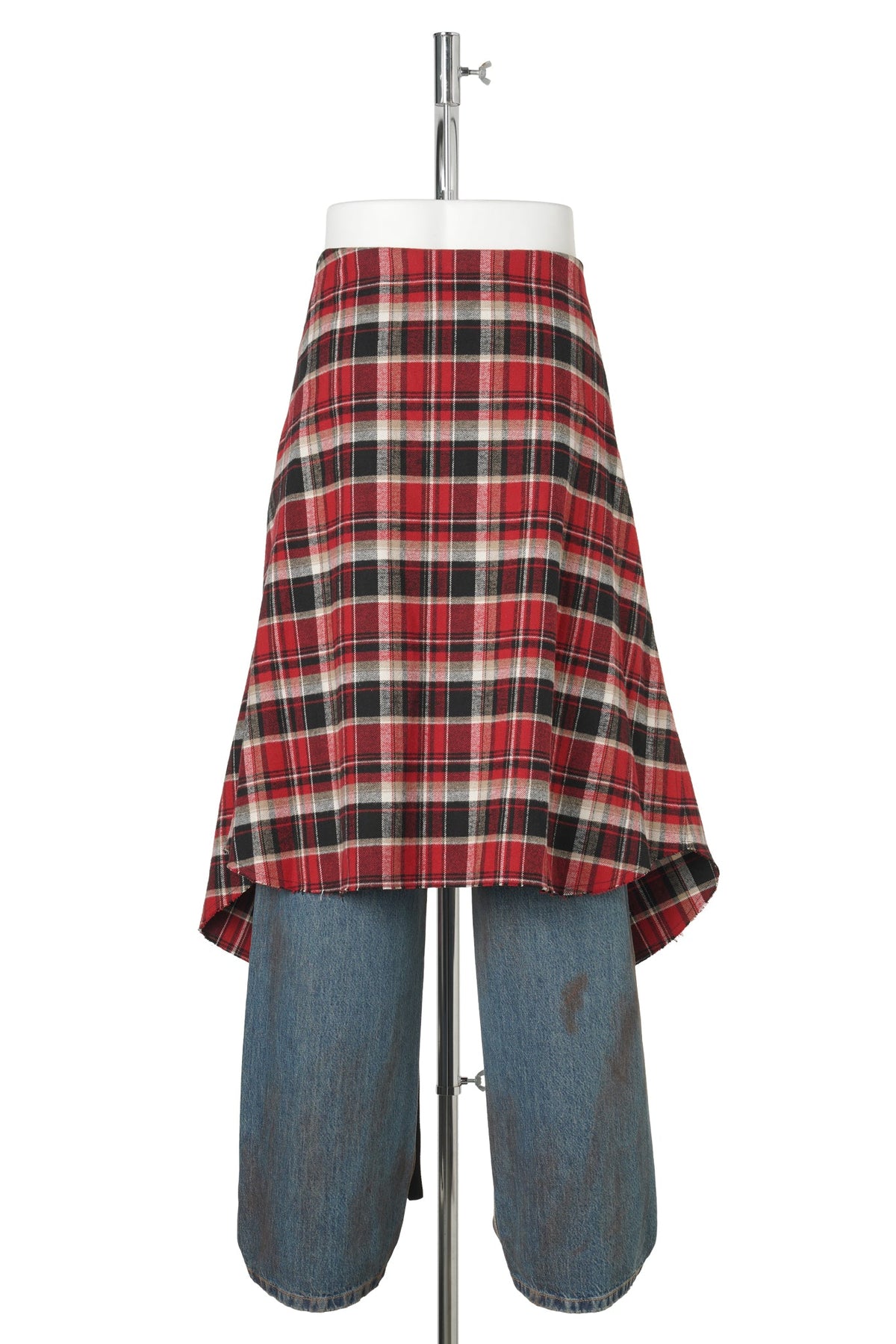 ALDRIK SHIRT APRON / T0913:BLACK/WHITE/RED