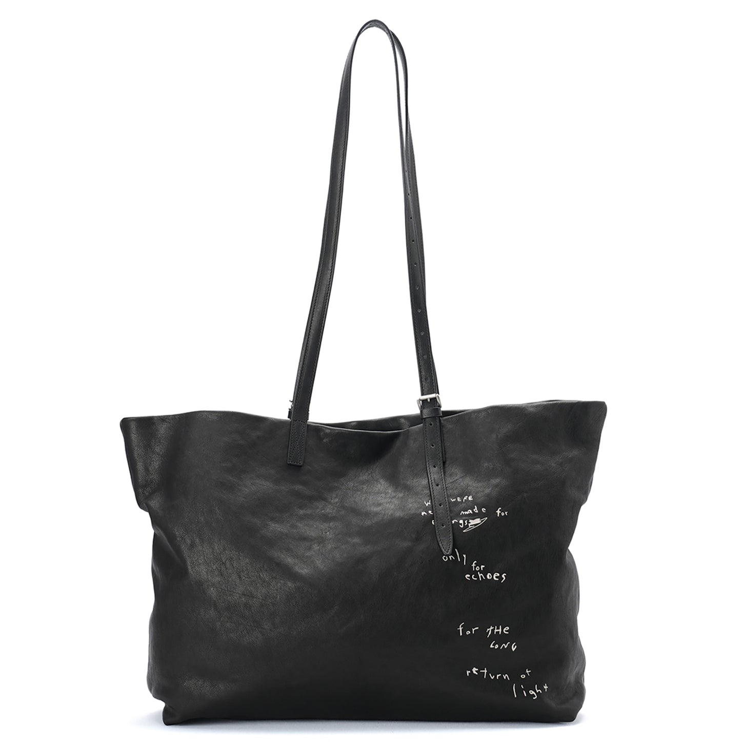 BES TOTE BAG WITH PRINT "THE RETURN OF LIGHT" / 099:BLACK