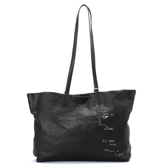 BES TOTE BAG WITH PRINT "THE RETURN OF LIGHT" / 099:BLACK