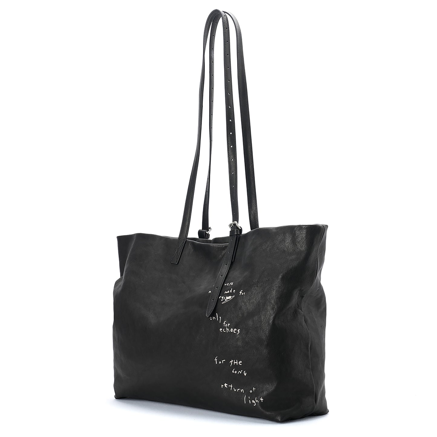 BES TOTE BAG WITH PRINT "THE RETURN OF LIGHT" / 099:BLACK