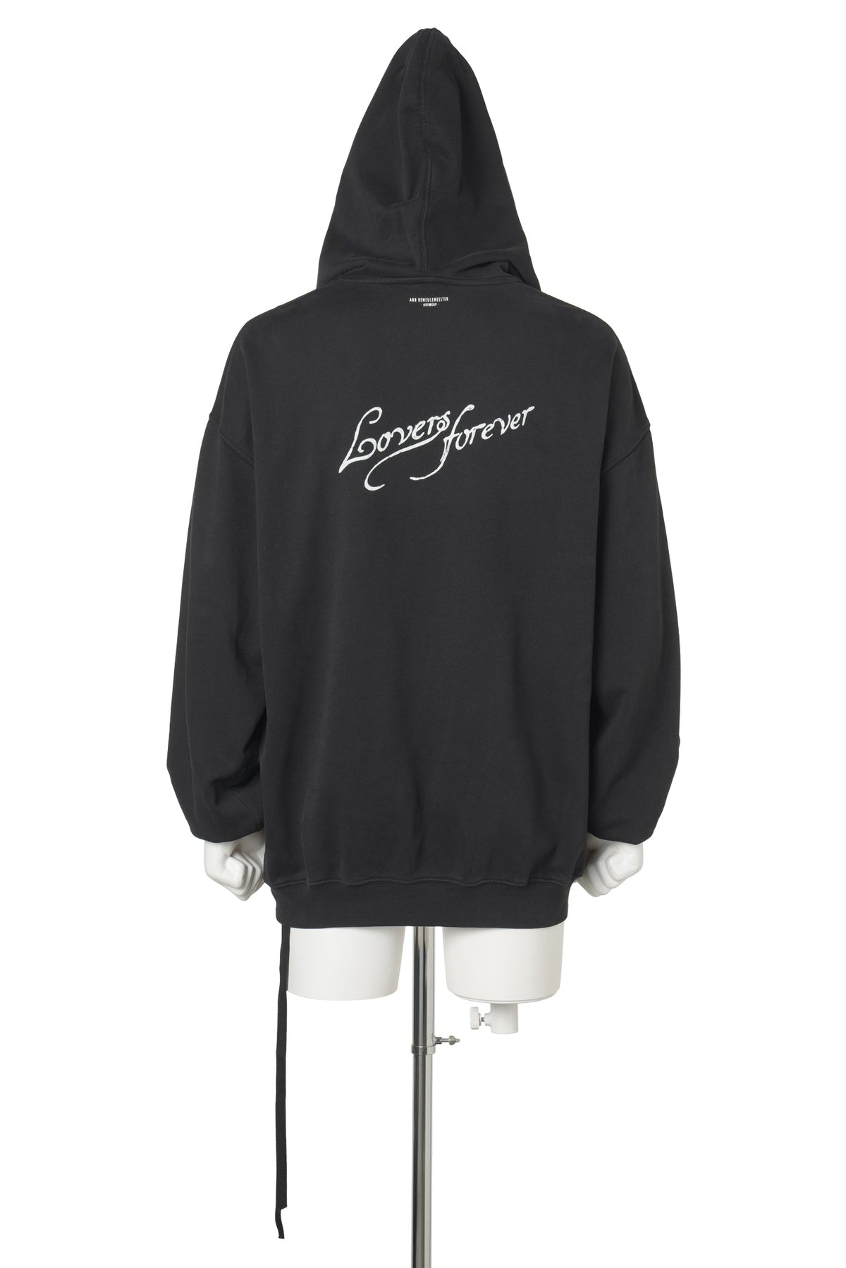CARA COMFORT HOODIE SWEATSHIRT WITH "LOVERS FOREVER" PRINT / 099:BLACK