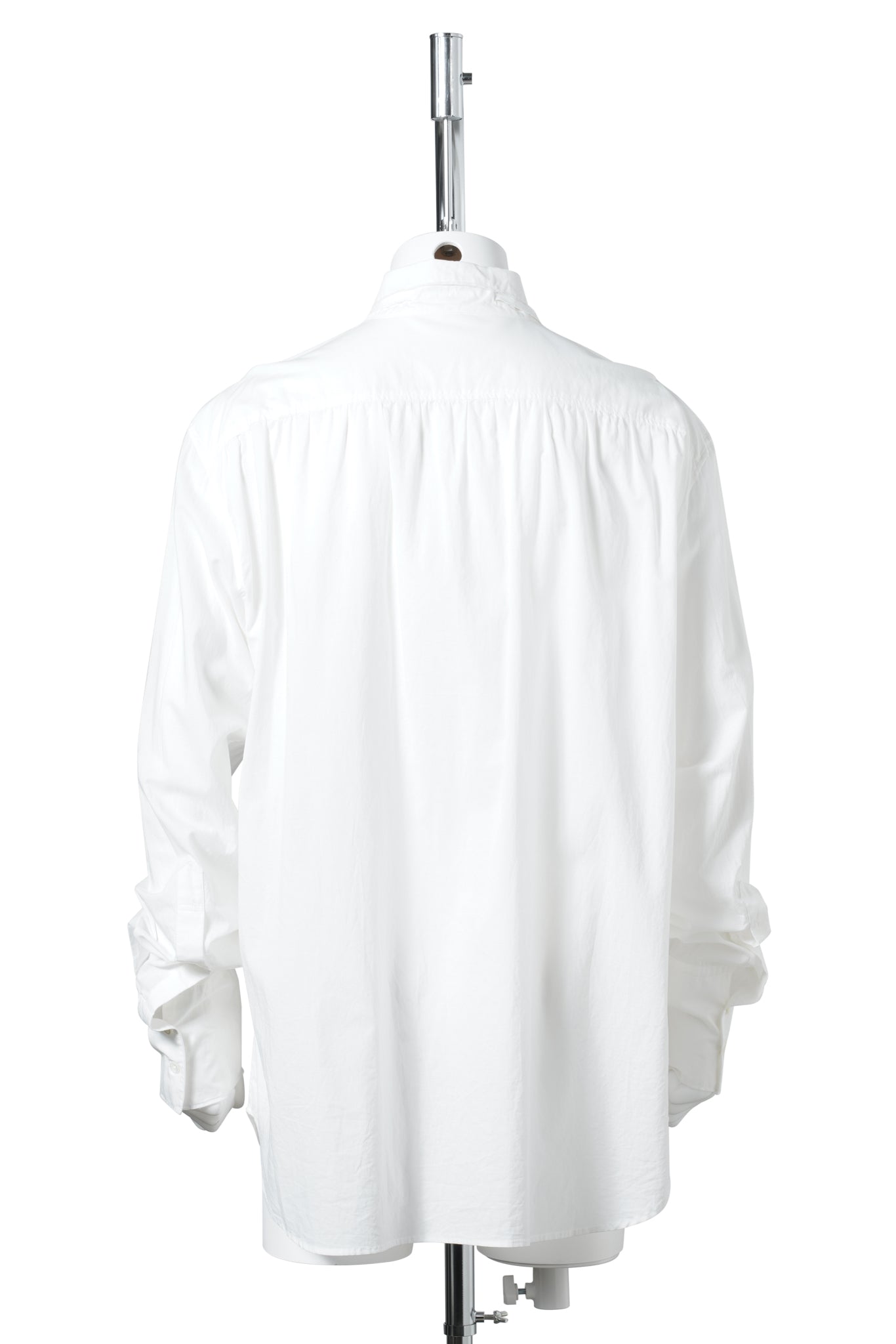ELGAR STANDARD SHIRT WITH RAW EDGES COLLAR AND RIBBON DETAIL / 002:NATURAL WHITE