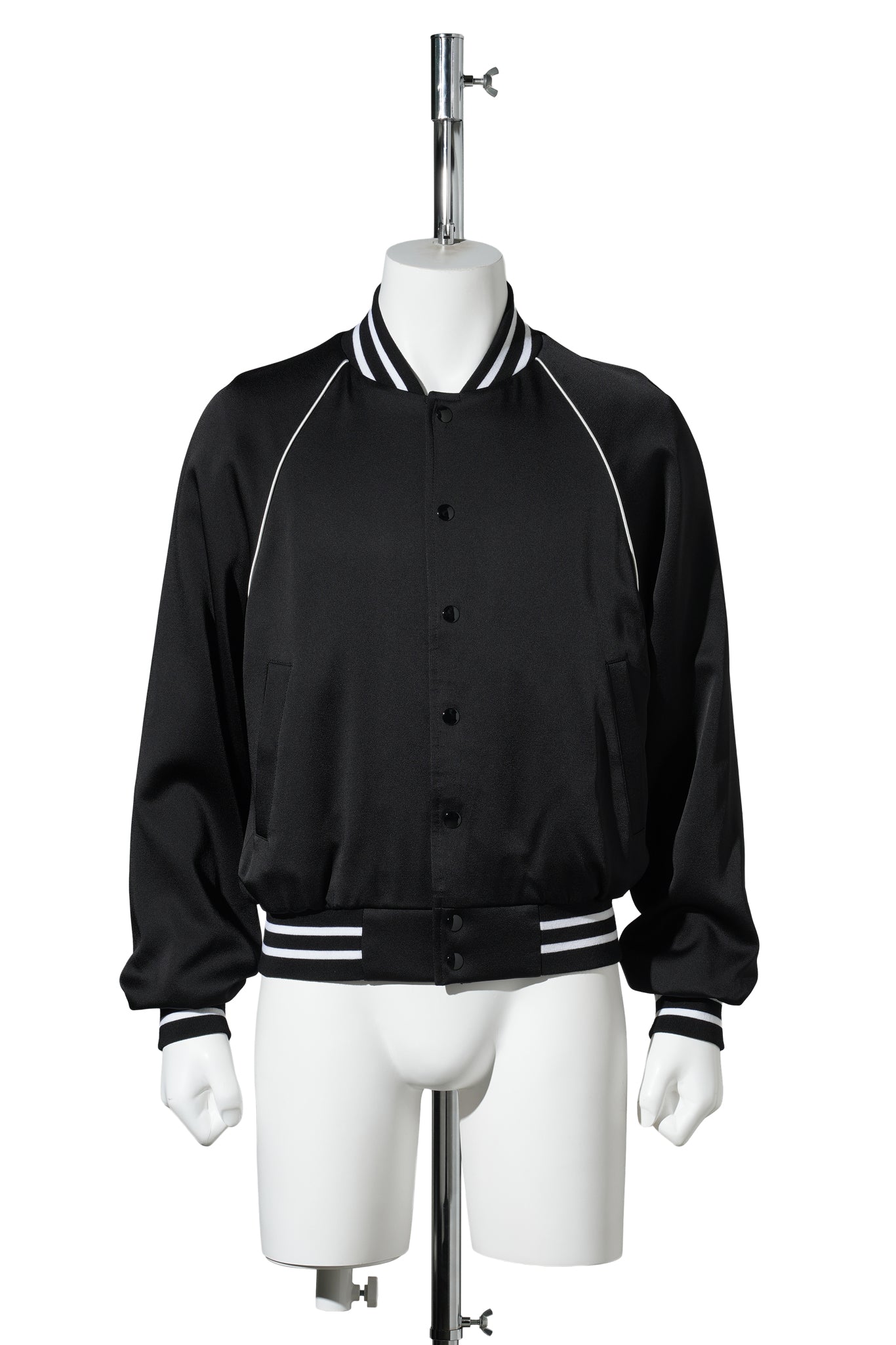 ESKO SLIM FIT RAGLAN BOMBER WITH "DREAMS" EMBROIDERY ON BACK / 099:BLACK