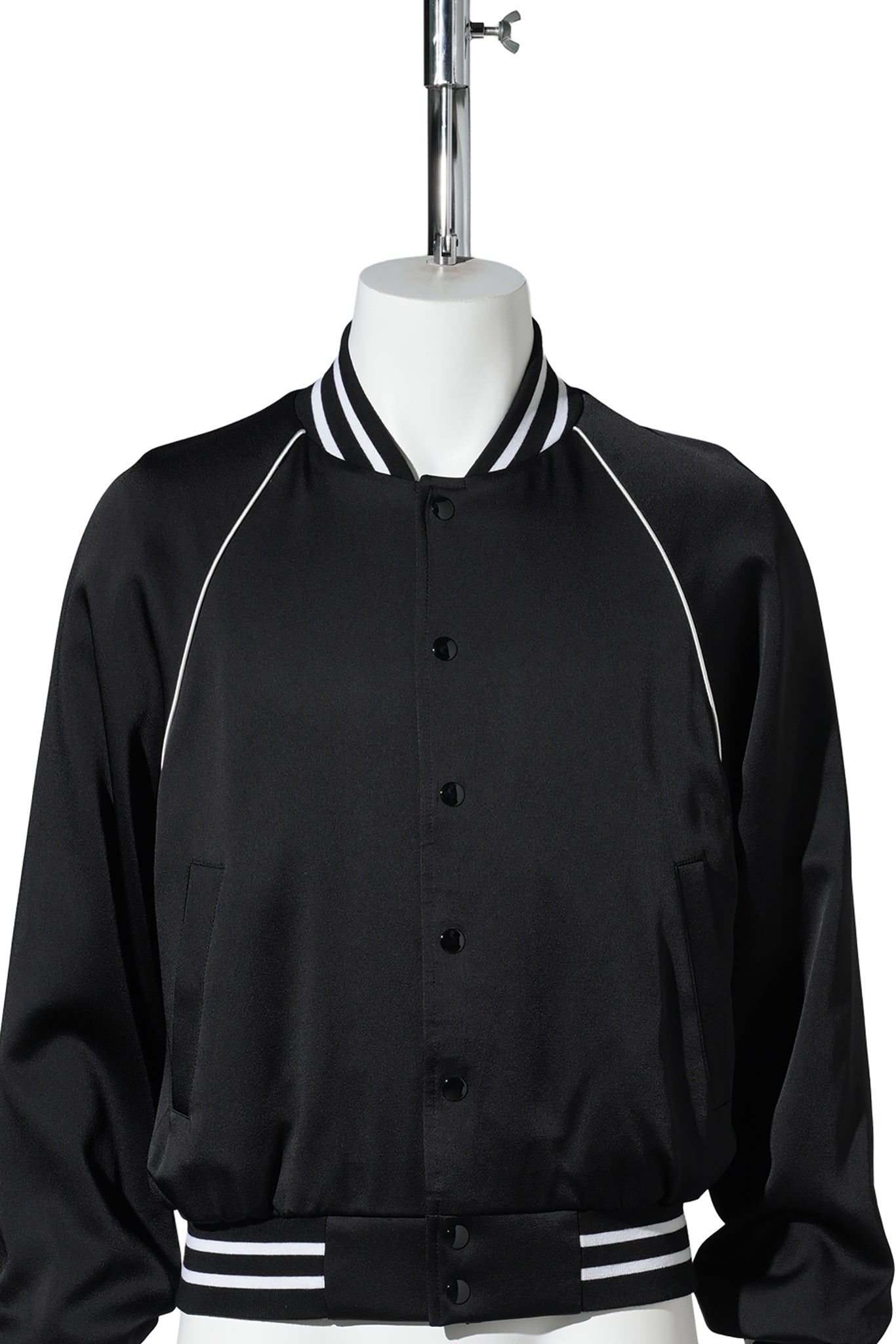 ESKO SLIM FIT RAGLAN BOMBER WITH "DREAMS" EMBROIDERY ON BACK / 099:BLACK