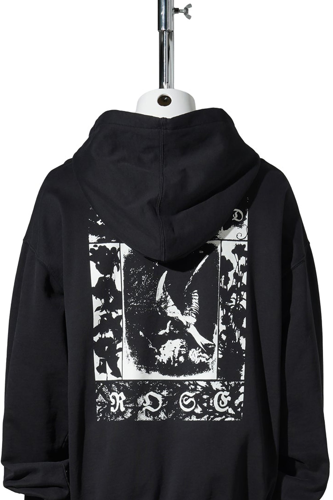 BARDI COMFORT HOODIE SWEATSHIRT WITH "FRAME" PRINT / 099:BLACK