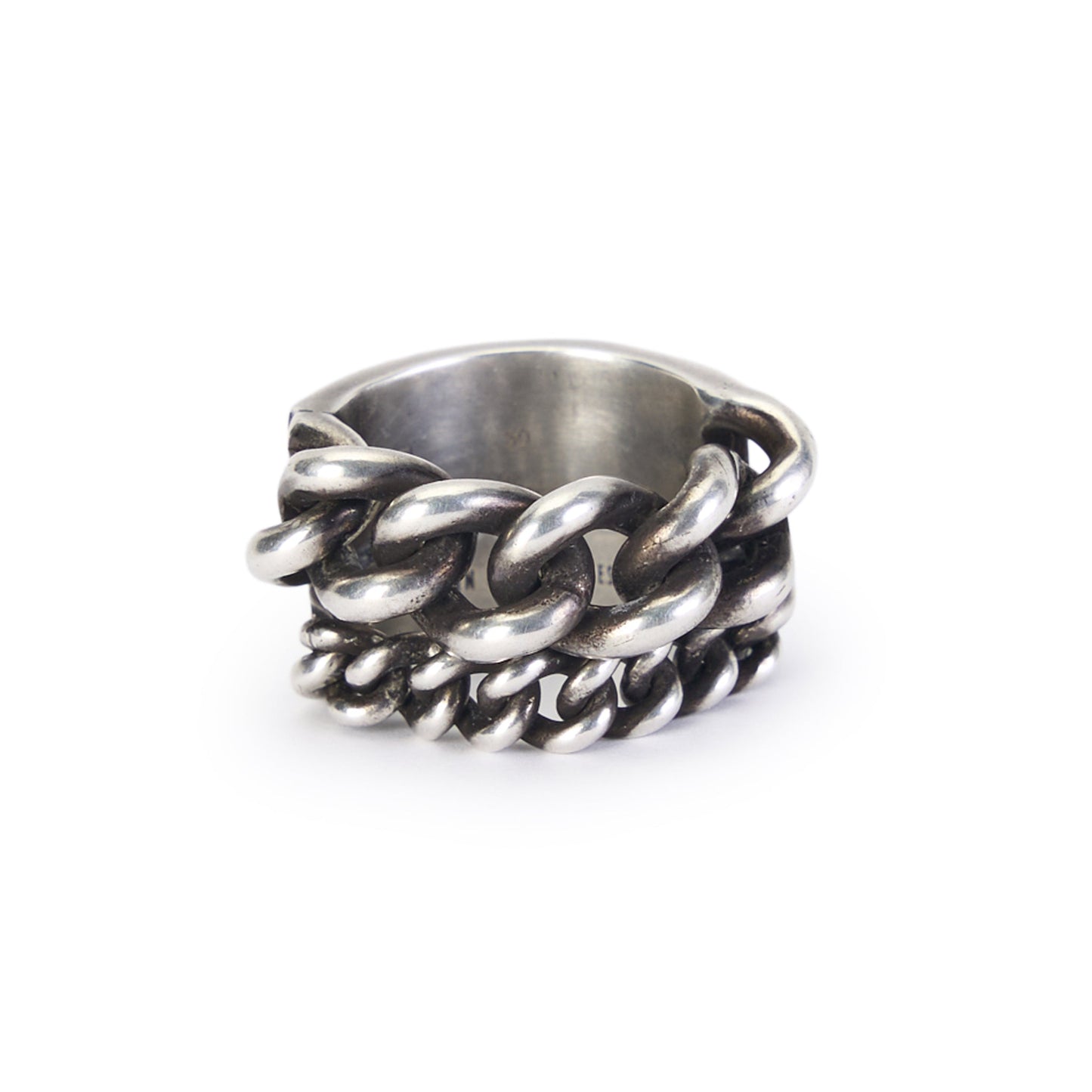 IZE DOUBLE CHAINS RING / 070:ANTIQUE SILVER