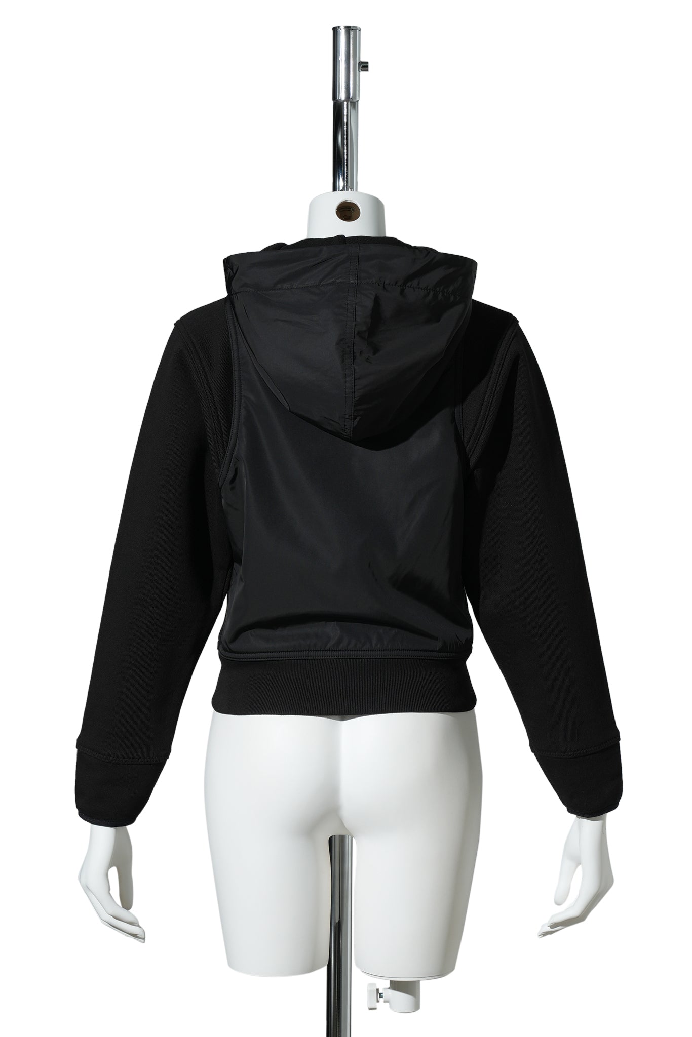 CROPPED ZIP UP HOODIE / BLACK